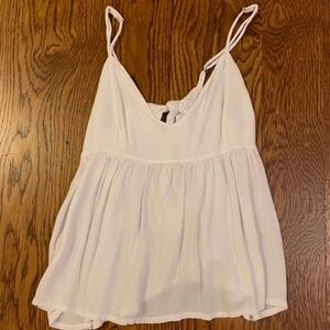 Brandy Melville Tie-Back Flowy White Tank Top